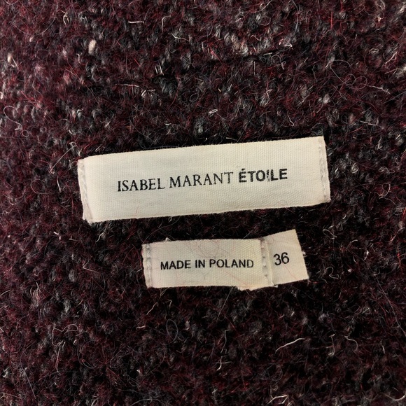 Isabel Marant Étole Alpaca Mohair Burgundy Coat - Picture 11 of 11